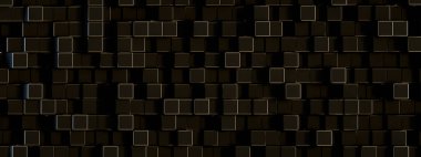 altın küp arkaplan, 3D görüntüleme, panoramik görüntü