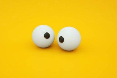karikatür gözler sarı zemin üzerinde, 3D görüntüleme