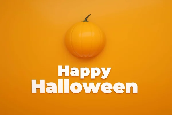 Happy Halloween Inscription Orange Background Rendering — Fotografia de Stock