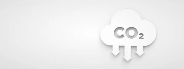 Σύννεφο Αερίου Co2 Πάνω Από Γκρι Φόντο Καθιστούν Πανοραμική Διάταξη — Φωτογραφία Αρχείου