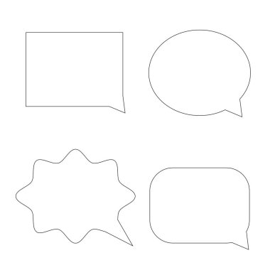 Çeşitli şekillerde sözcük balonları vektör resmi çizimi