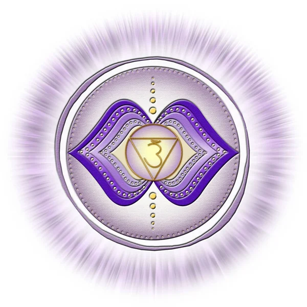 Chakra Symboler Tredje Ögonchakrat Ajna Intuition Luciditet Meditation Förtroende Jag — Stockfoto