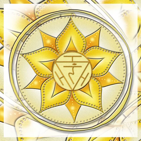 Символы Чакры Солнечное Сплетение Чакры Manipura Сила Личность Сила Решительность — стоковое фото