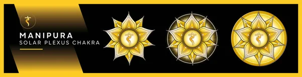 Chakra Symbols Solar Plexus Chakra Manipura Kekuatan Kepribadian Kekuatan Penentuan — Stok Foto