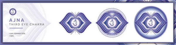 Chakra Symbols Third Eye Chakra Ajna Intuición Lucidez Meditación Confianza — Foto de Stock