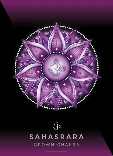 Chakra Symbols Crown Chakra Sahasrara Knowledge Consciousness Fullfillment Spirituality Dalam — Stok Foto