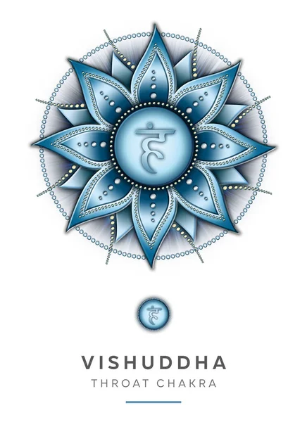 Çakra Sembolleri Gırtlak Çakrası Vishuddha Letişim Fade Yaratıcılık Lham — Stok fotoğraf
