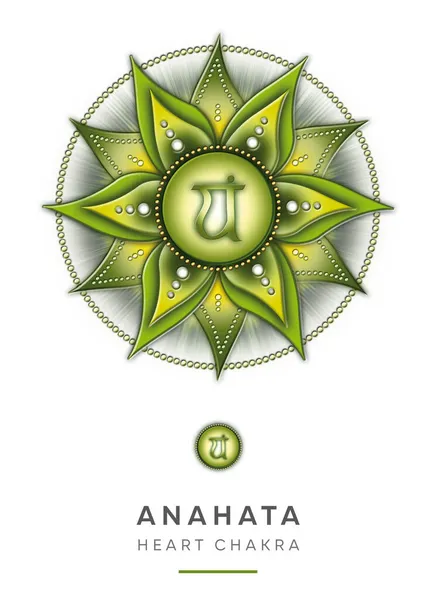 Chakra Symbolen Hartchakra Anahata Acceptatie Liefde Mededogen Oprechtheid Hou Van — Stockfoto