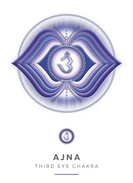 Chakra Symbolen Derde Oog Chakra Ajna Intuïtie Luciditeit Meditatie Vertrouwen — Stockfoto