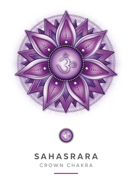 Chakra Symbolen Kruinchakra Sahasrara Kennis Bewustzijn Voltooiing Spiritualiteit Begrijp Het — Stockfoto