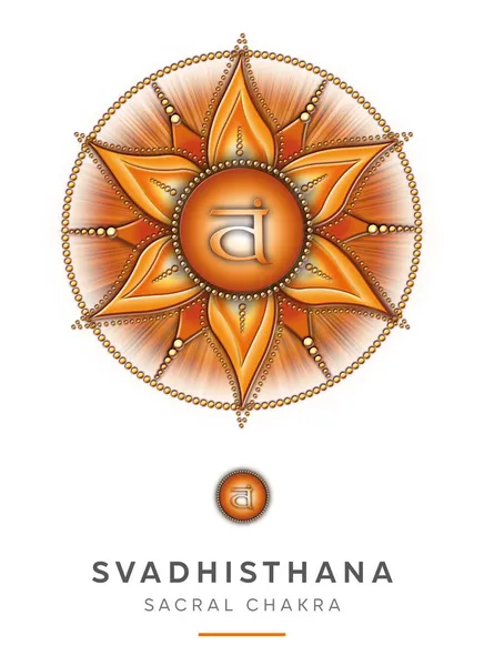 Chakra Symbolen Sacrale Chakra Svadhisthana Sensualiteit Seksualiteit Genot Gezelligheid Voel — Stockfoto