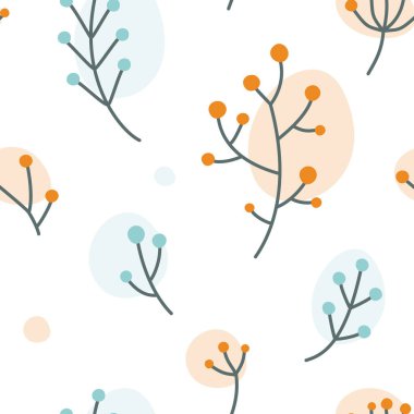 Böğürtlen desenli kusursuz bir dal. Kumaş, tekstil, giysi, ambalaj kağıdı için soyut çiçek dokusu.