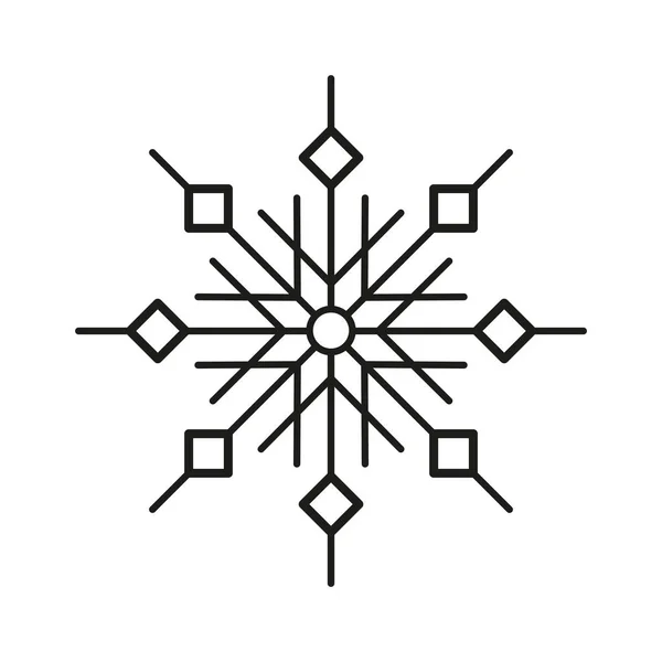 Simple Icône Flocon Neige Hiver Décor Fête Illustration Vectorielle Isolée — Image vectorielle