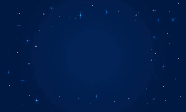 Голубой Фон Неоновыми Скользящими Снежинками Звездами Снегом Зимнее Небо Векторная — стоковый вектор