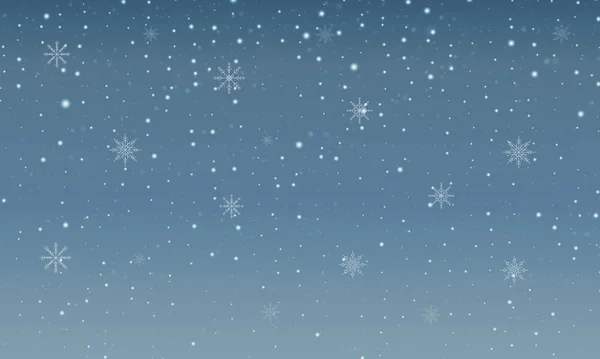 Winterhintergrund Mit Glühenden Und Verschwommenen Schneeflocken Weihnachten Hintergrund Mit Fallendem — Stockvektor