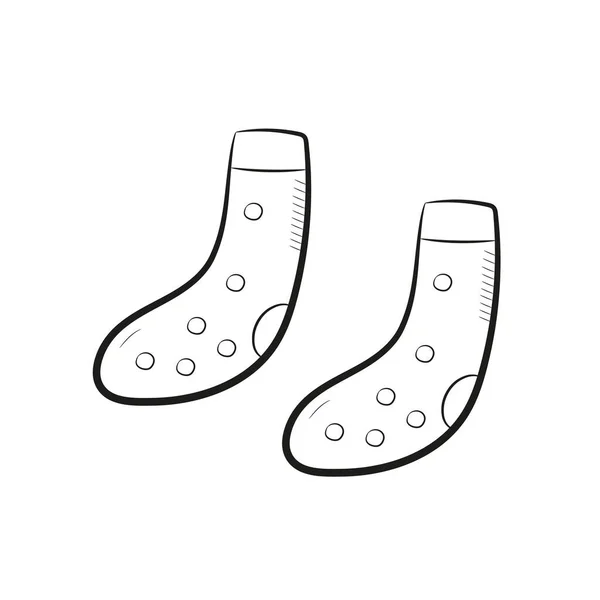 Simple Hand Drawn Socks Doodle Style Isolated Object White Background — Stock Vector