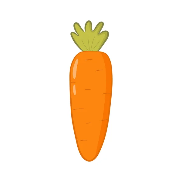 Bonita Zanahoria Naranja Estilo Dibujos Animados Zanahoria Colorida Aislada Sobre — Archivo Imágenes Vectoriales