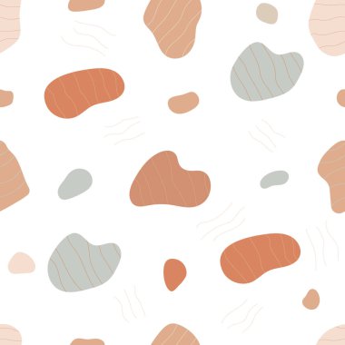 Kaotik el çizgileri ve çizgileri olan kusursuz bir desen. Soyut lekeleri olan modern baskı. Vektör illüstrasyonu