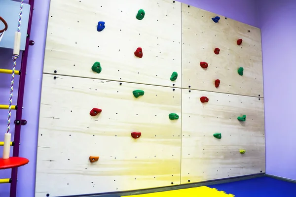 Climbing Wall Children Center Working Special Children Playing Sports — ストック写真