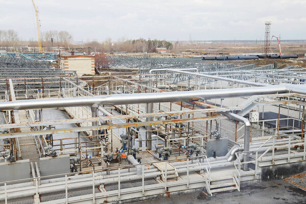 Water purification system at water treatment plants with valves and plugs