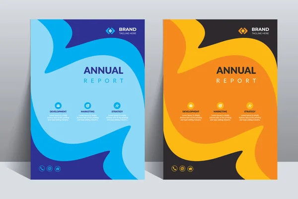 Modern Annual Report Catalog Cover Design Mall Adept Till Flygbladet — Stock vektor