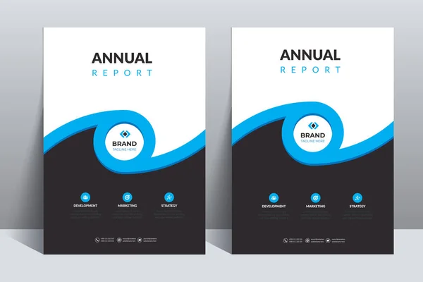 Modern Annual Report Catalog Cover Design Template Adept Flyer Brochure — Stock Vector