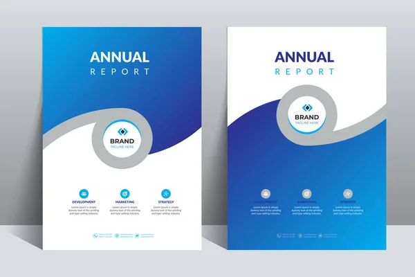 Modern Annual Report Plantilla Diseño Portada Catálogo Adepto Folleto Folleto — Vector de stock