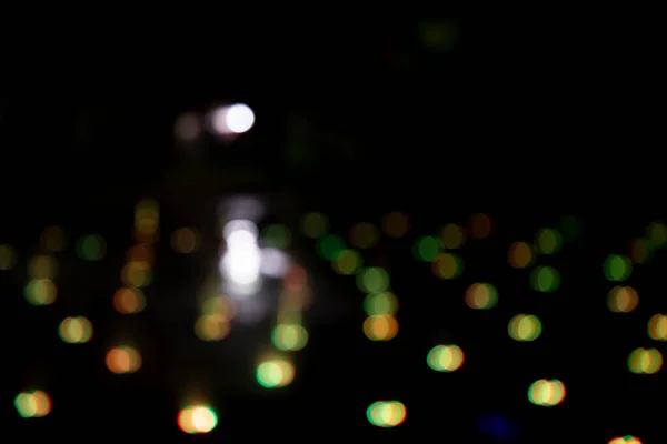 Abstract Bokeh Light Effects Night Black Background Colorful Light Effects — Stockfoto