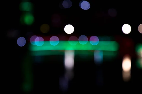 Abstract Bokeh Light Effects Night Black Background Colorful Light Effects — Stockfoto