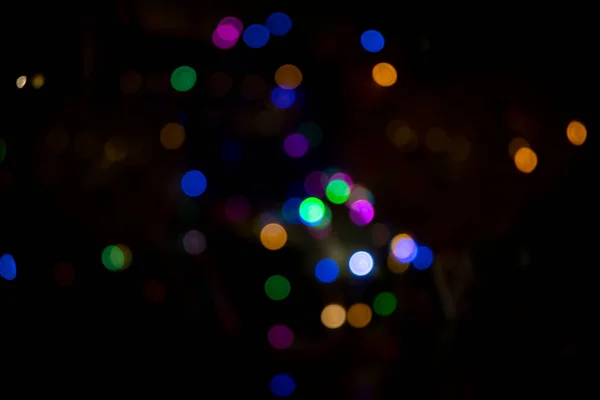 Abstract Bokeh Light Effects Night Black Background Colorful Light Effects — Stockfoto