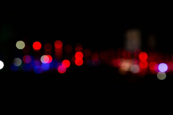 Abstract Bokeh Light Effects Night Black Background Colorful Light Effects — Zdjęcie stockowe