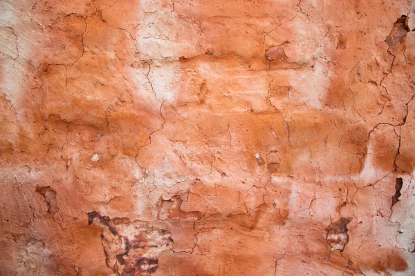 Texture Muro Cemento Rosso Con Crepe Graffi Può Essere Utilizzata — Foto Stock