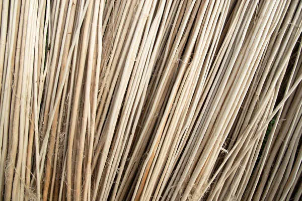 Rows Rows Brown Jute Sticks Texture Background Field — Foto Stock