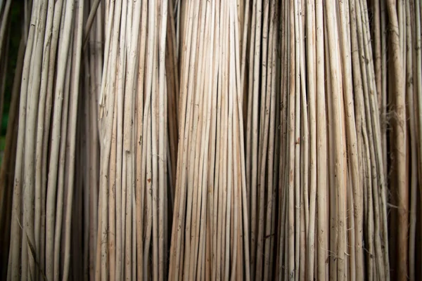 Rows Rows Brown Jute Sticks Texture Background Field — Foto Stock