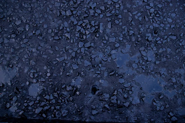 Czarny Surowy Asfalt Mozaika Droga Kamień Tekstura Tło — Zdjęcie stockowe