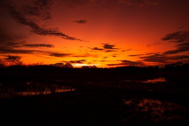Dramatik Renkli Gün Batımının Güzel Manzarası