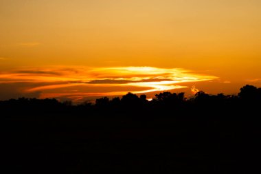 Dramatik Renkli Gün Batımının Güzel Manzarası