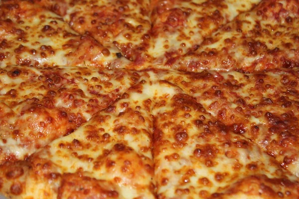 Closeup Margheritta Pizza Some Hidden Cheese — Stock Photo, Image