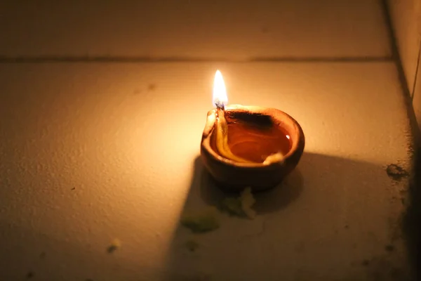 Diya Tem Mitti Cauda Jyot Para Celebração Diwali Festival Indiano — Fotografia de Stock