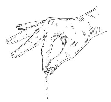 El tuzu ya da biber serpiyor. Yan görüş. Vintage kuluçka vektörü