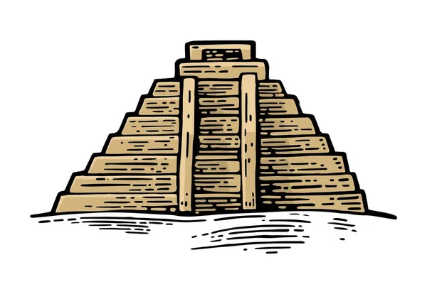 ピラミッド。ベクトルブラック手描きヴィンテージ彫刻 — ストックベクタ