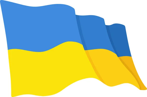 Le drapeau ukrainien. Illustration vectorielle en couleur. Isolé sur fond blanc. — Image vectorielle