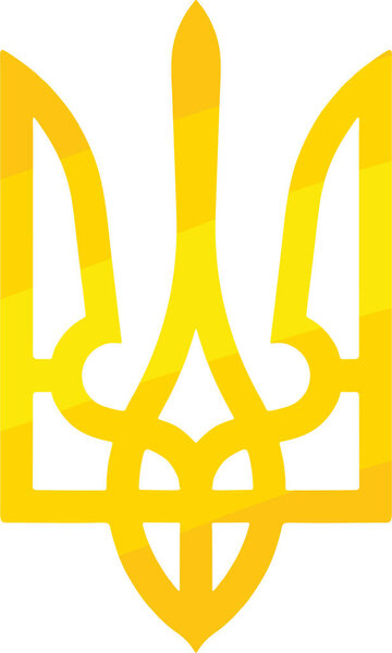 Ukrainian national emblem. Vector color illustration. Isolated on white background.