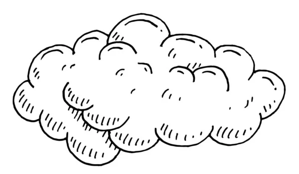 Chmura Wektor Czarny Strony Narysowane Vintage Grawerowanie Ilustracji Izolacja Białym — Wektor stockowy