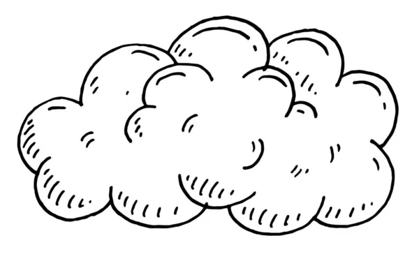 Een Wolk Vector Zwart Met Hand Getekend Vintage Graveren Illustratie — Stockvector