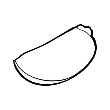 Slice persimmon. Vector black vintage engraving illustration for menu, poster. Isolated on white background