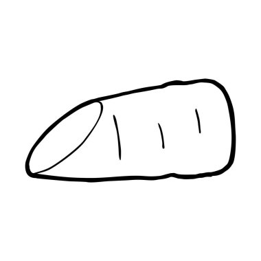 Carrot half. Vector black vintage engraving illustration for menu, poster, label. Isolated on white background