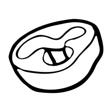 Chilli slice. Vector vintage black engraving illustration. Isolated on white background. Hand drawn design element for label, menu and poster