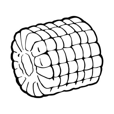 Ripe corn cob half. Vector black vintage engraving illustration. Isolated on white background. Hand drawn design element for label and poster