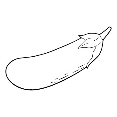 Patlıcan. Vektör siyah vintage oyulmuş gösterim amacıyla menü, poster, etiket. Beyaz arka plan üzerinde izole